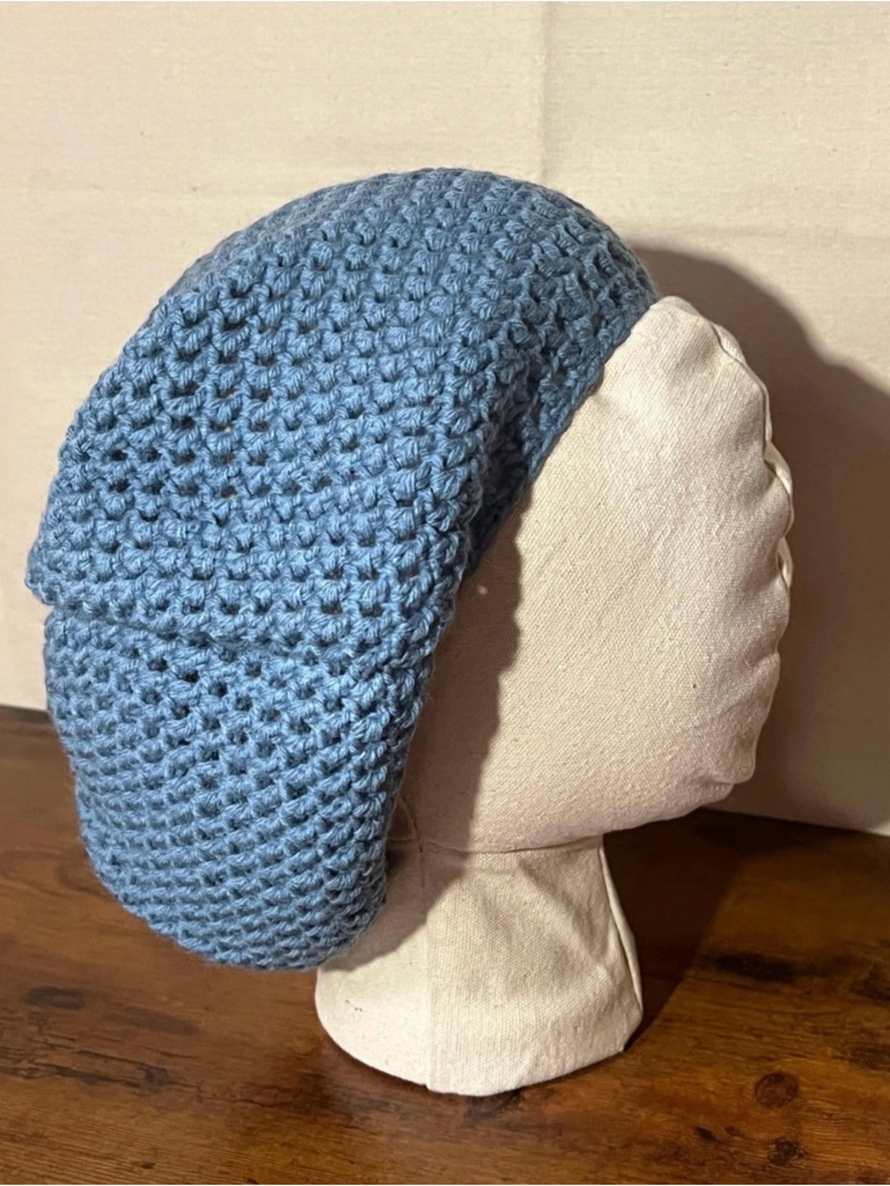 Handmade Crochet Rasta Tam Hat | Slouchy Beanie for Locs | Blue